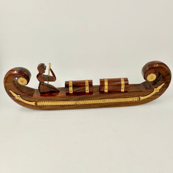 Vintage O Rama Hand-Carved Wooden Gondola