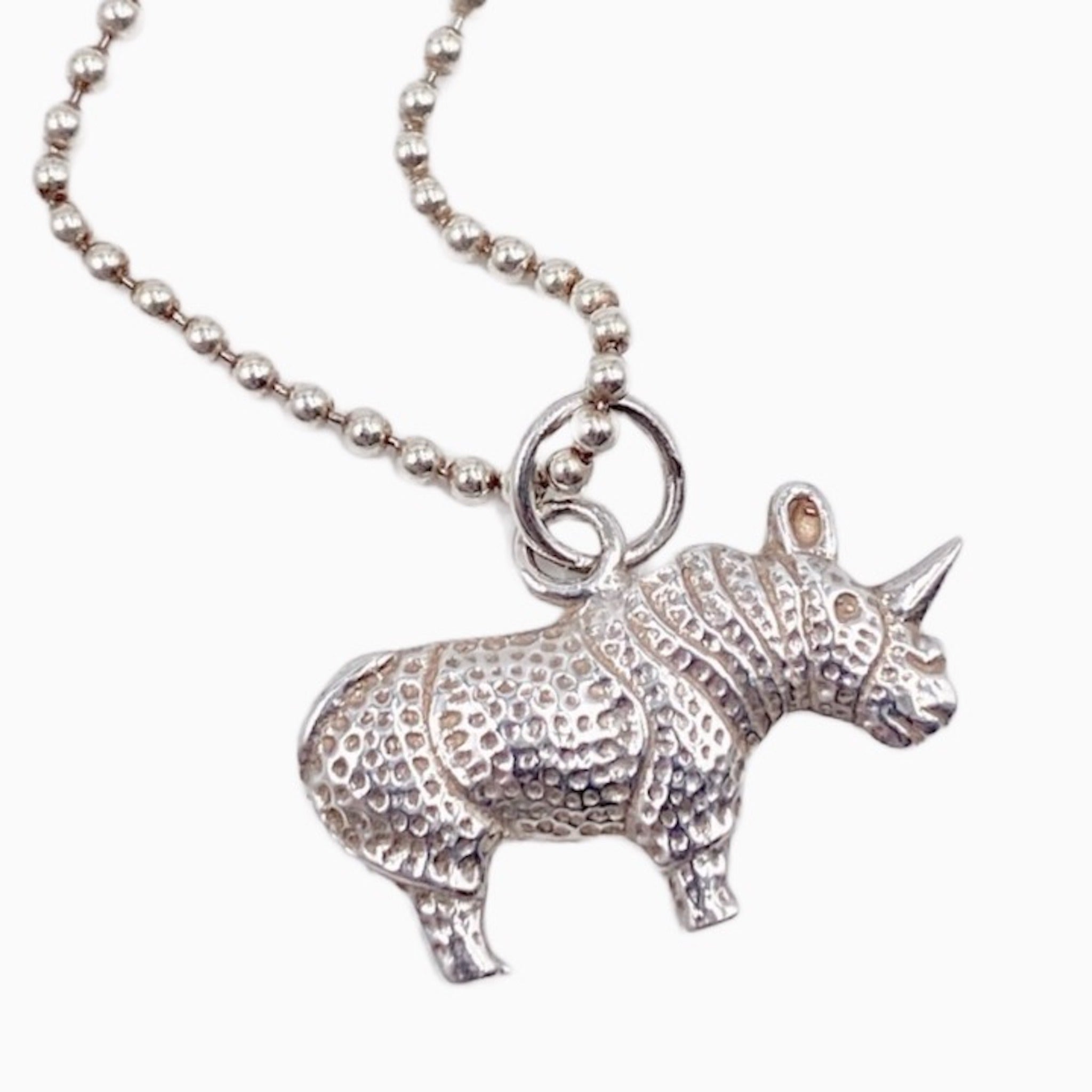 Rhino Sterling Silver Necklace