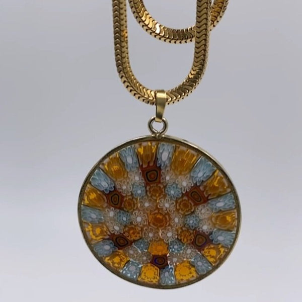 Vintage O Rama Double-Strand Choker Pendant Necklace
