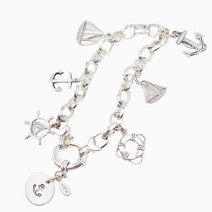 Anchors Aweigh Sterling Silver Charm Bracelet