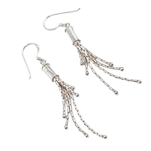 Sterling Silver Bali Chain Earrings