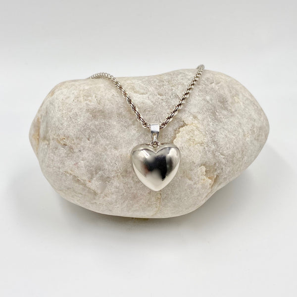 Big Heart Sterling Silver Necklace