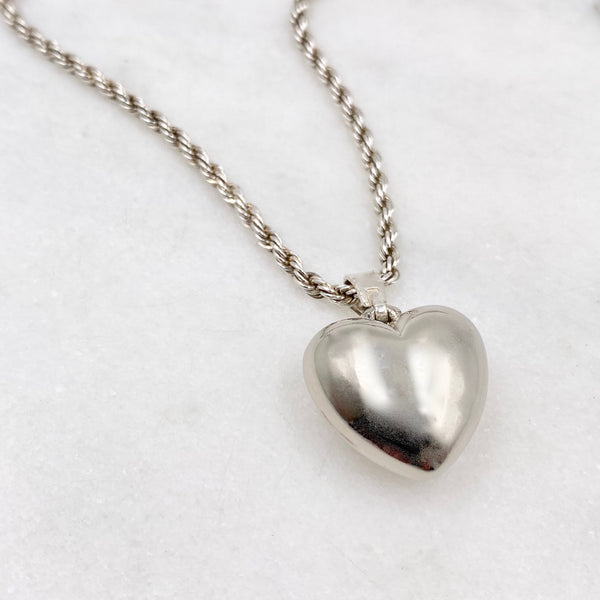 Big Heart Sterling Silver Necklace