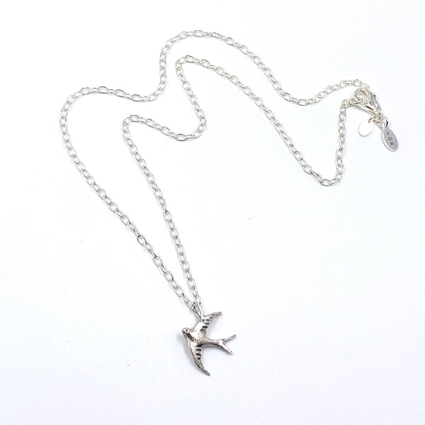 Bird In Flight Sterling Silver Necklace