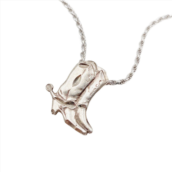 Cowboy Boots Sterling Silver Necklace