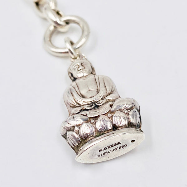 buddha toggle silver necklace