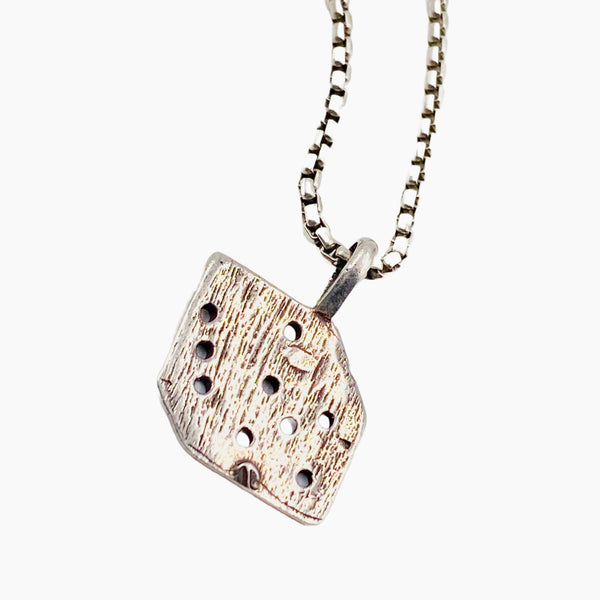 Dice Cube Sterling Silver Necklace