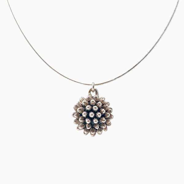 globe thistle silver necklace