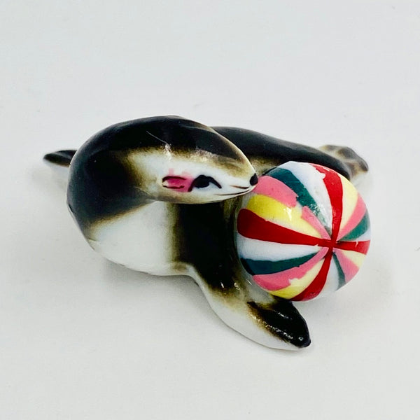 VintageORama Hand-Painted Porcelain Seal with Ball