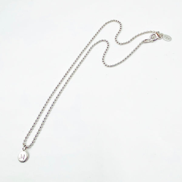 Vintage O Rama Letter M Sterling Silver Vintage Bead Necklace