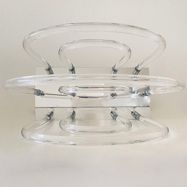 Dorothy Thorpe Lucite and Mirror Waterfall Magazine Rack