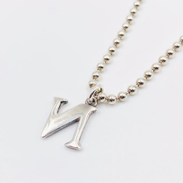 Initial N Sterling Silver Necklace