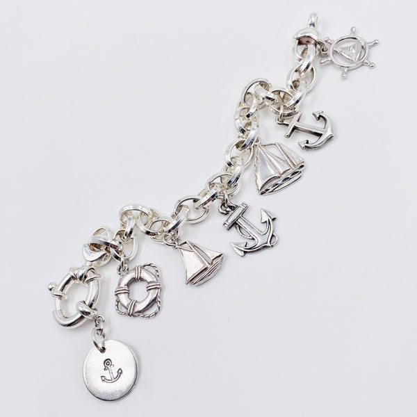 Anchors Aweigh Sterling Silver Charm Bracelet