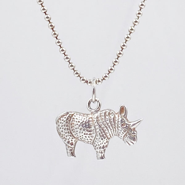 sterling silver rhino vintage necklace