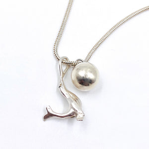 Seal with Ball Sterling Silver Necklace