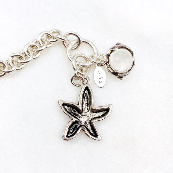 Starfish &  Dolphin Pool of Light Toggle Necklace