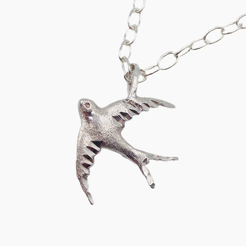 Bird In Flight Sterling Silver Necklace