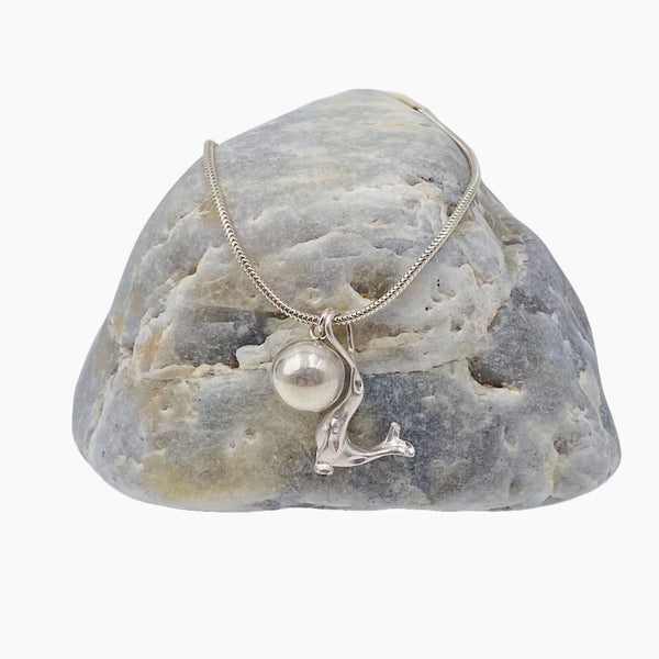 Seal with Ball Sterling Silver Necklace