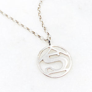 superhero letter s sterling silver necklace