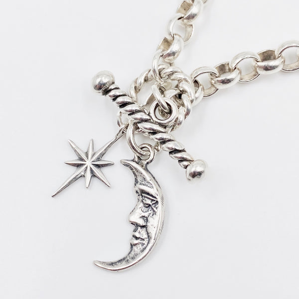 Celestial Moon and Star Toggle Necklace