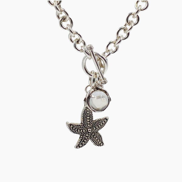 Starfish &  Dolphin Pool of Light Toggle Necklace