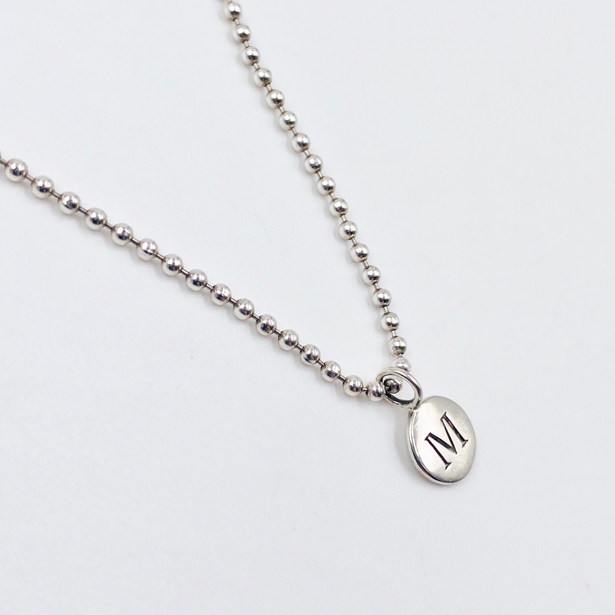 vintage-o-rama letter m sterling silver necklace